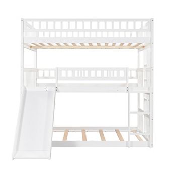 Merax Triple Bunk Bed With Built-in Ladder And Slide
