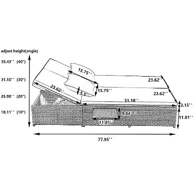 Merax Outdoor Double Sunbed, Wicker Rattan Patio Reclining Chairs