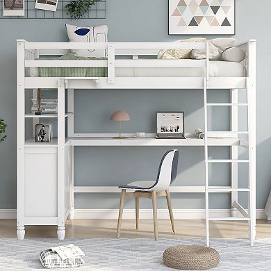 Merax Loft Bed With Drawers And Desk