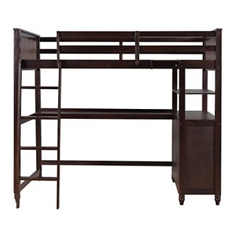 Merax Loft Bed With Drawers And Desk
