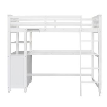 Merax Loft Bed With Drawers And Desk