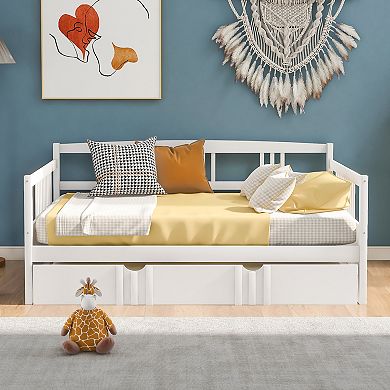 Merax Daybed Wood Bed With Trundle