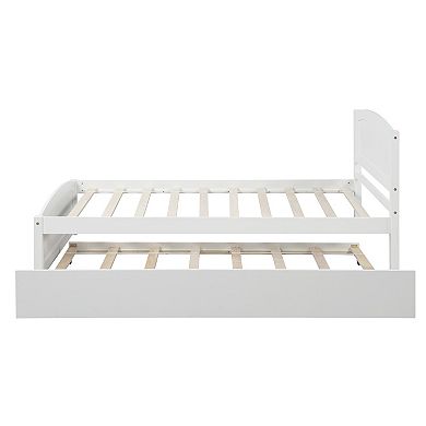 Merax Platform Bed With Trundle