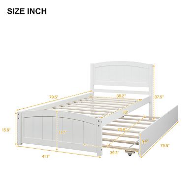 Merax Platform Bed With Trundle