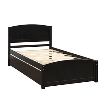 Merax Platform Bed With Trundle
