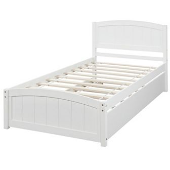 Merax Platform Bed With Trundle