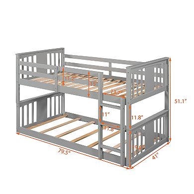 Merax Twin Over Twin Bunk Bed With Ladder