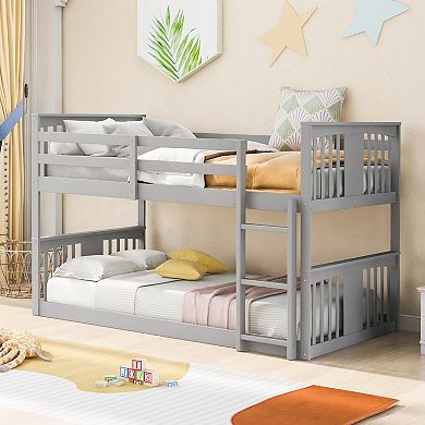 Merax Twin Over Twin Bunk Bed With Ladder