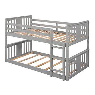 Merax Twin Over Twin Bunk Bed With Ladder