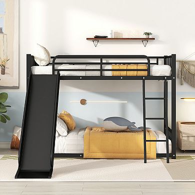 Merax Metal Bunk Bed With Slide Ladder