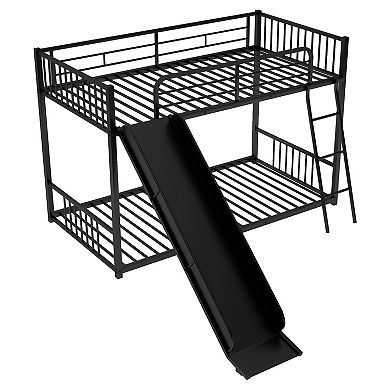 Merax Metal Bunk Bed With Slide Ladder