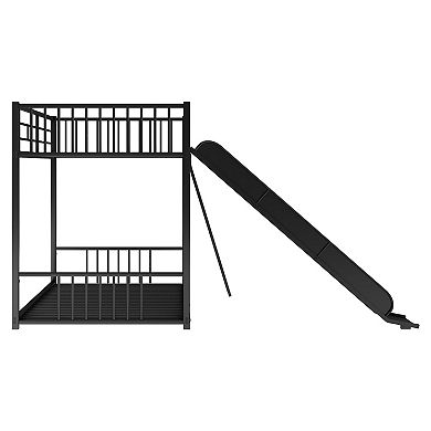 Merax Metal Bunk Bed With Slide Ladder