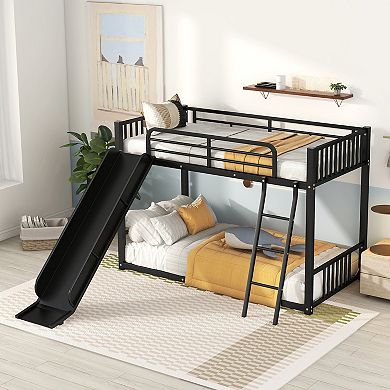Merax Metal Bunk Bed With Slide Ladder