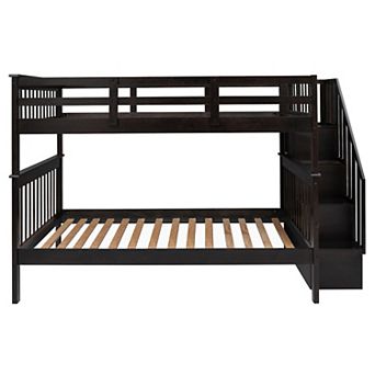 Merax Stairway Full-over-full Bunk Bed With Storage And Guard Rail For Bedroom