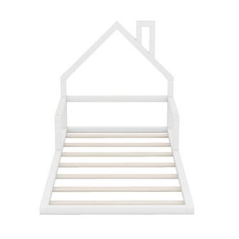 Merax Wood Floor Platform Bed With House-shaped Headboard