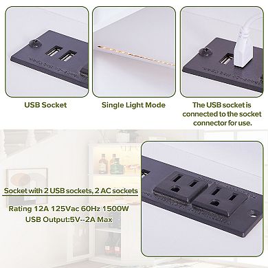 Merax Corner Bar Cabinet With Power Outlet