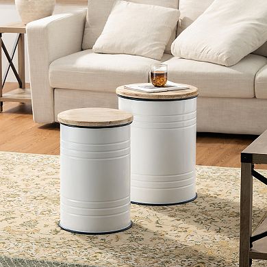 Glitzhome Rustic End Table Set Of 2