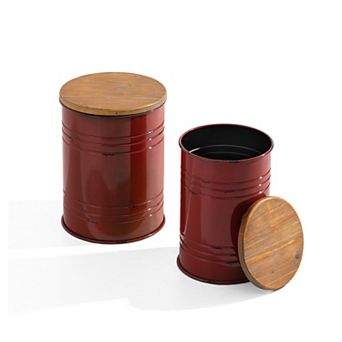 Glitzhome Rustic End Table Set Of 2