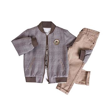 Little Boys' Jacket, T-shirt And Jeans 3 pc Set In Comfortable Cotton