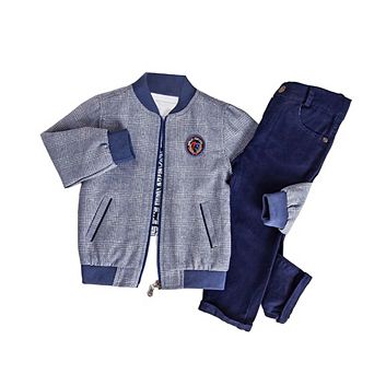 Little Boys' Jacket, T-shirt And Jeans 3 pc Set In Comfortable Cotton