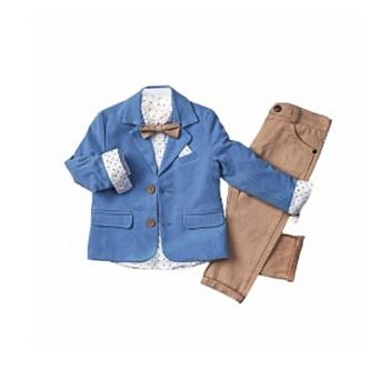 Little Boy's Colorful Suit Jacket, Pants And Button-up Shirt 3 pc Set