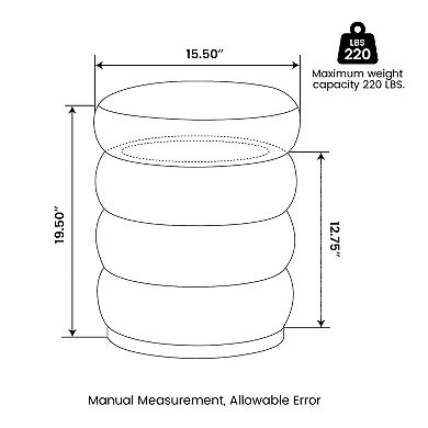 Glitzhome Modern Storage Ottoman Pu Leather Accent Stool