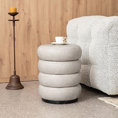 Glitzhome Modern Storage Ottoman Pu Leather Accent Stool