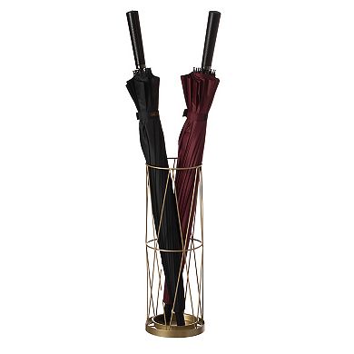 Gold Round Vertical Design Umbrella Holder Stand for with Drip Water Tray