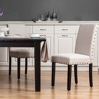 Glitzhome 2 Pack Upholstered Fabric Dining Chairs