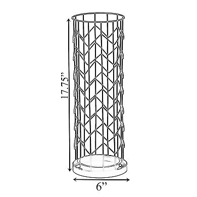 Black Round Horizontal Design Umbrella Holder Stand with Drip Water Tray