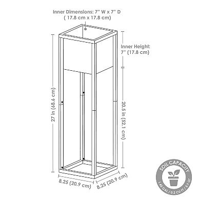 Sunnydaze Modern Simplicity Outdoor Elevated Planter - 2-Pack