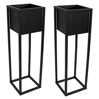 Sunnydaze Modern Simplicity Outdoor Elevated Planter - 2-Pack
