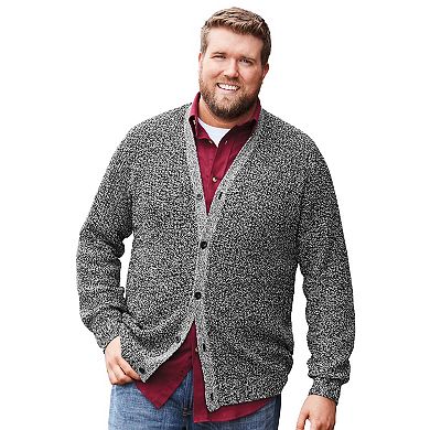 KingSize Men's Big & Tall Shaker Knit V-Neck Cardigan Sweater