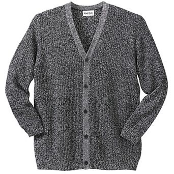 KingSize Men's Big & Tall Shaker Knit V-Neck Cardigan Sweater