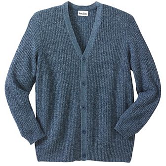 KingSize Men's Big & Tall Shaker Knit V-Neck Cardigan Sweater