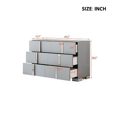 Merax Storage Cabinet Dresser With 6 Drawers