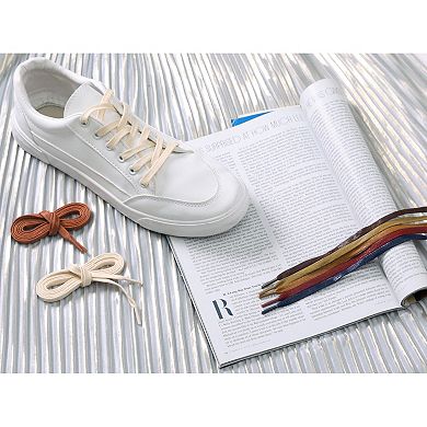 1 Pair Flat Shoe Laces Unisex Sneakers Shoestring Waxed Cotton Shoelaces 80cm/31.50"