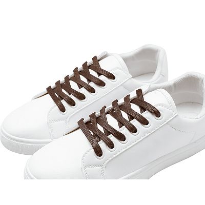 Pair Flat Shoe Laces Unisex Sneakers Shoestring Waxed Cotton