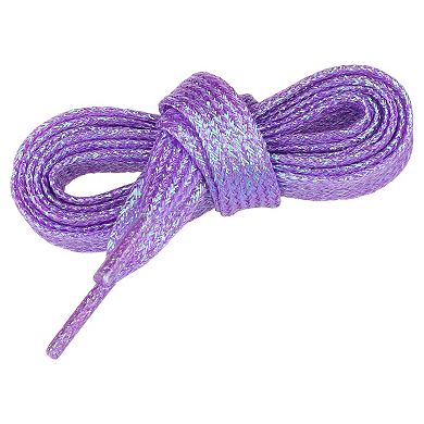 1 Pair Glitter Sparkling Flat Shoelace Shoe Laces for Sneakers Shiny Shoes Strings 27.56"