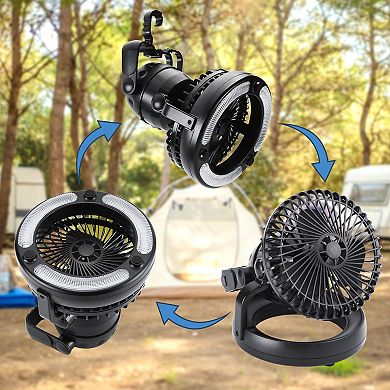2 In 1 Camping Lights With Fan For Outdoor Hiking