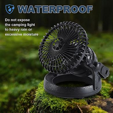 2 In 1 Camping Lights With Fan For Outdoor Hiking