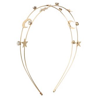 1 pc Elegant Double Layer Moon Headband For Women For Girls