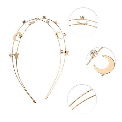 1 Pcs Elegant Double Layer Moon Headband For Women For Girls