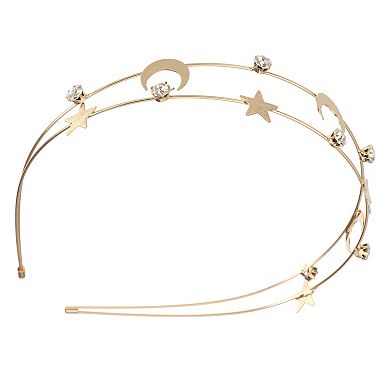 1 Pcs Elegant Double Layer Moon Headband For Women For Girls