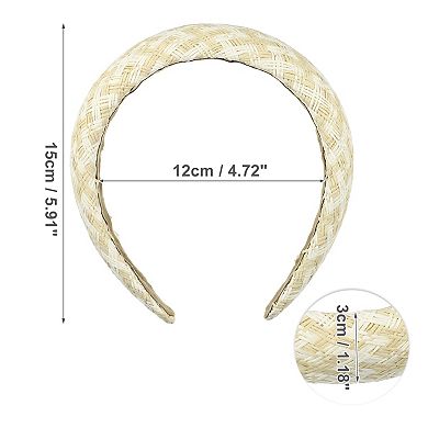 1 Pcs Elegant Foam Raffia Straw Headband For Women