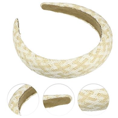 1 Pcs Elegant Foam Raffia Straw Headband For Women