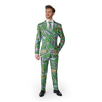 Men's Suitmeister Carpet City Green Blazer, Pants & Tie Suit Set