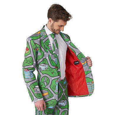 Men's Suitmeister Carpet City Green Blazer, Pants & Tie Suit Set