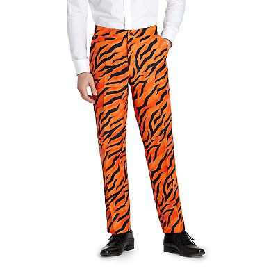 Men's Suitmeister Slim-Fit Tiger Orange Suit & Tie Set