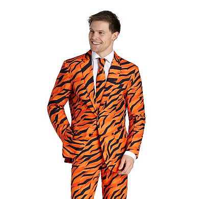 Men's Suitmeister Slim-Fit Tiger Orange Suit & Tie Set